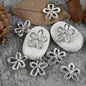 18/23mm Shiny Gold and Silver Flower Shaped Metal Buttons with Shanks 12pcs