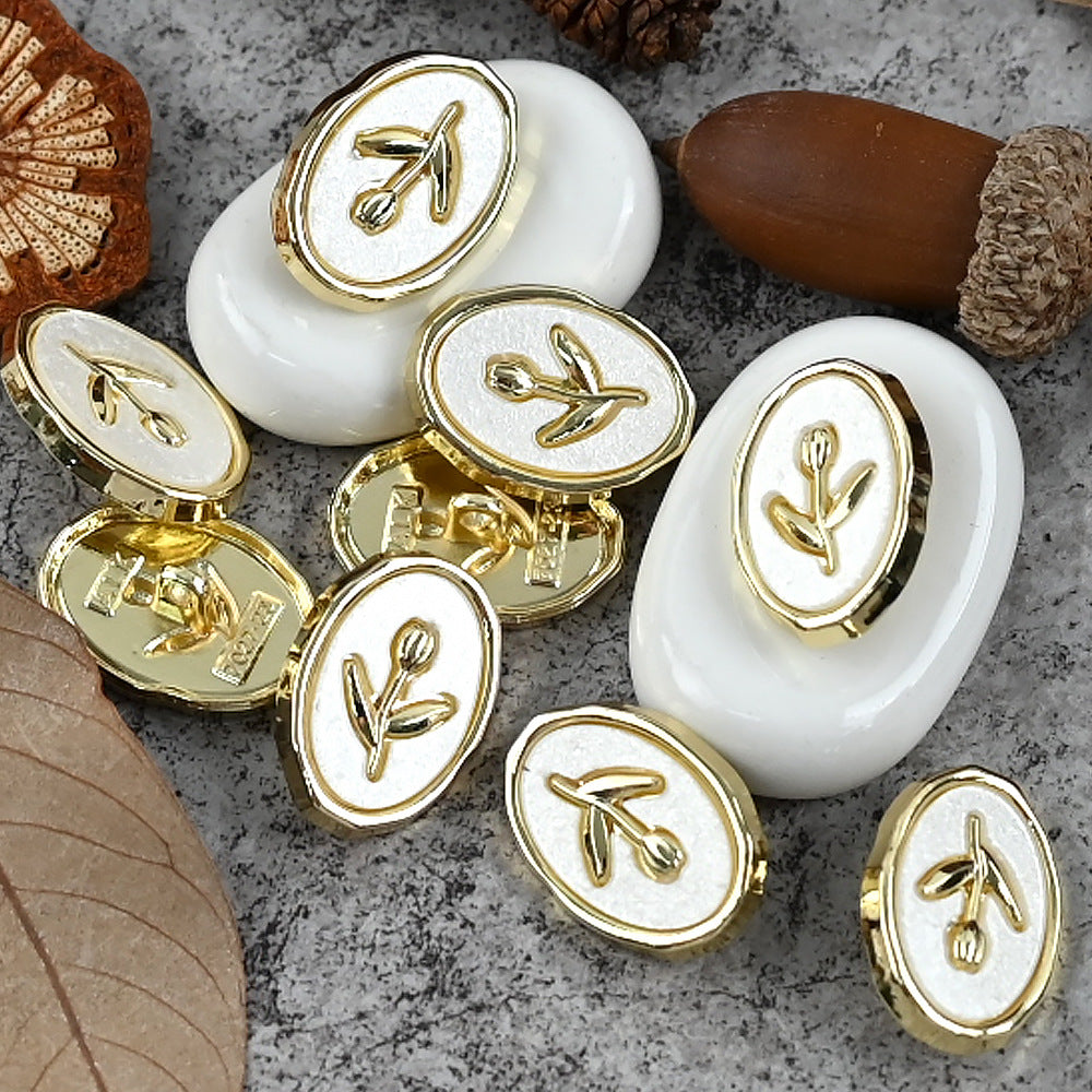 18/23mm Gold Silver Tulip Oval Metal Shank Buttons for Sweater Cardigans 20pcs