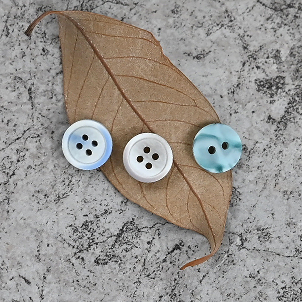 11mm Fresh Blue,Morandi Gradient Gray and Khaki Resin Buttons for Shirts 100pcs