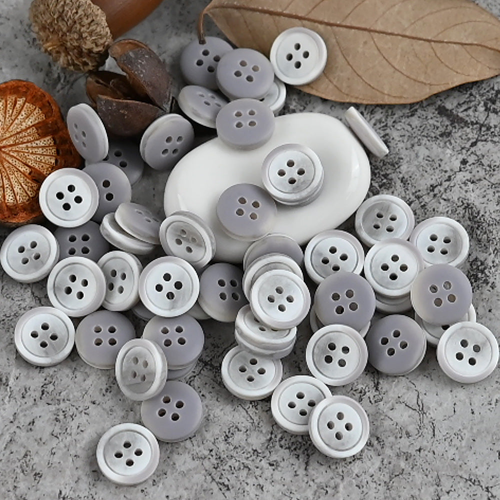 11mm Fresh Blue,Morandi Gradient Gray and Khaki Resin Buttons for Shirts 100pcs