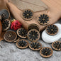 11-20mm Vintage Distressed Laser Engraved Wood Buttons for Children's Clothing 50pcs