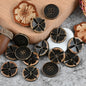 11-20mm Vintage Distressed Laser Engraved Wood Buttons for Children's Clothing 50pcs