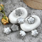 14mm French-Style Small Floral 3D Exquisite Metal Resin Buttons with Shank 12pcs