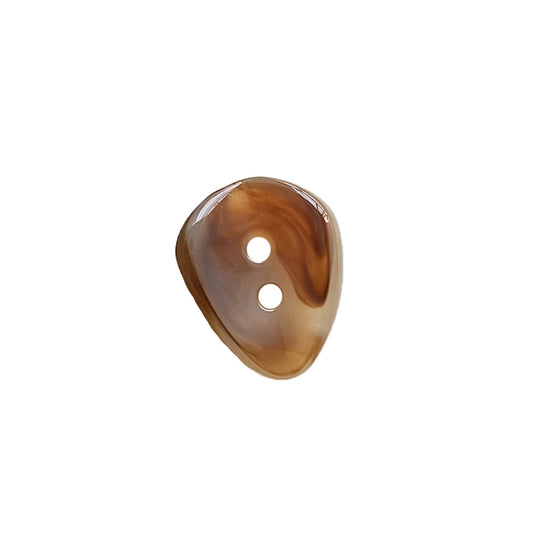 23x28mm Amber and Milky White 3D Melon Seed Shaped 2 Hole Resin Buttons 40pcs