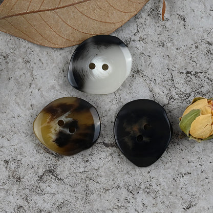 15-25mm Amber Irregular Shaped Resin Buttons for Classic Coats and Jackets