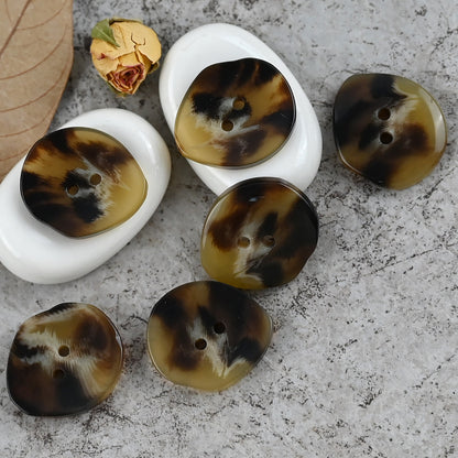 15-25mm Amber Irregular Shaped Resin Buttons for Classic Coats and Jackets