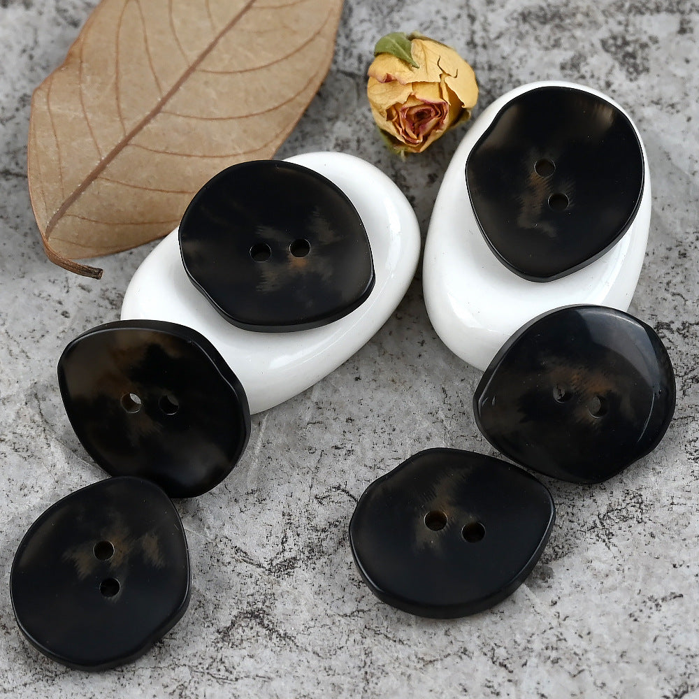 15-25mm Amber Irregular Shaped Resin Buttons for Classic Coats and Jackets