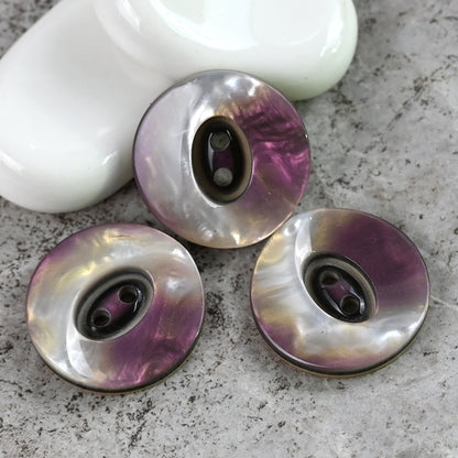 25/28mm Silver-Vit Lila Gradient Perleliknande Resin Två Hål Knappar 20st