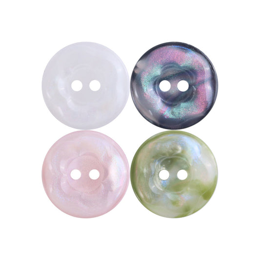 11.5/15/20mm Gorgeous Glowing Pink Blue Purple Flower Shaped Resin Buttons