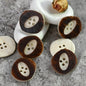 Boutons en résine vintage imitation bois grain 18-28mm pour pulls en laine 20pcs