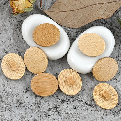 11.5-20mm Square Round Oval Natural Bamboo Shank Mushroom Buttons 100pcs