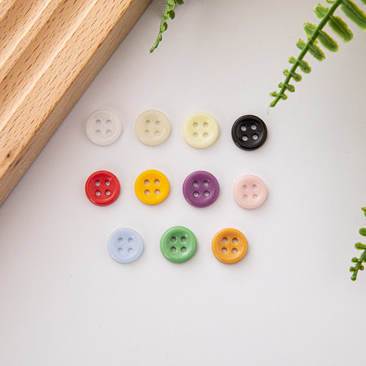 Solid Color Round 4 Hole Ceramic Kids Clothing DIY Buttons,55 Pack