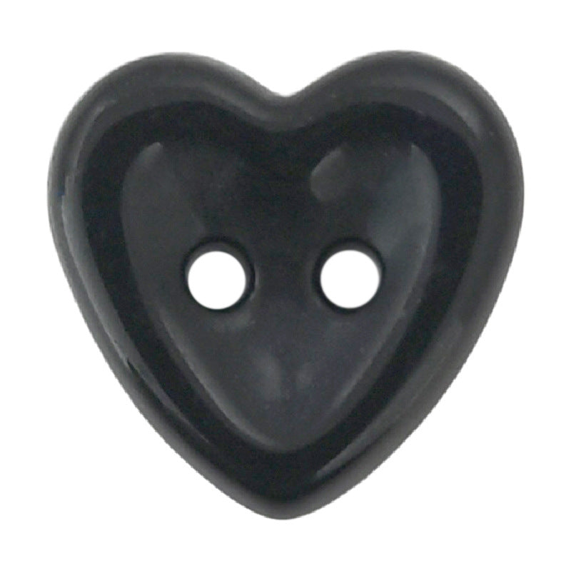 14.5mm Heart-Shaped Ceramic 2-Hole Buttons for Kids' Clothing 50 Pack