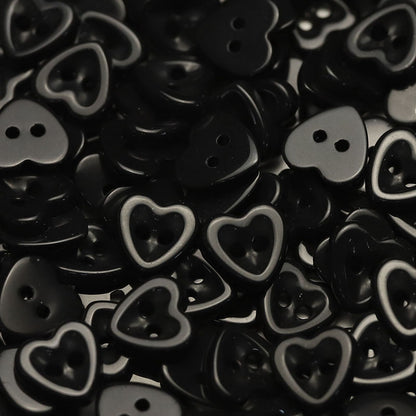 14.5mm Heart-Shaped Ceramic 2-Hole Buttons for Kids' Clothing 50 Pack