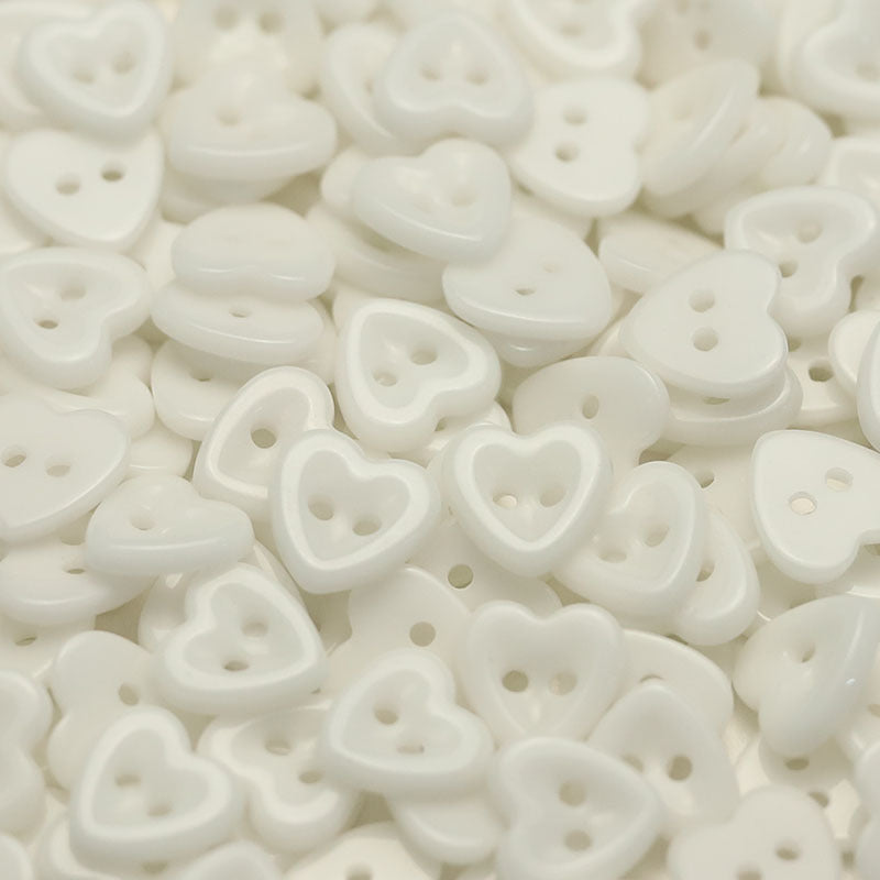 14.5mm Heart-Shaped Ceramic 2-Hole Buttons for Kids' Clothing 50 Pack