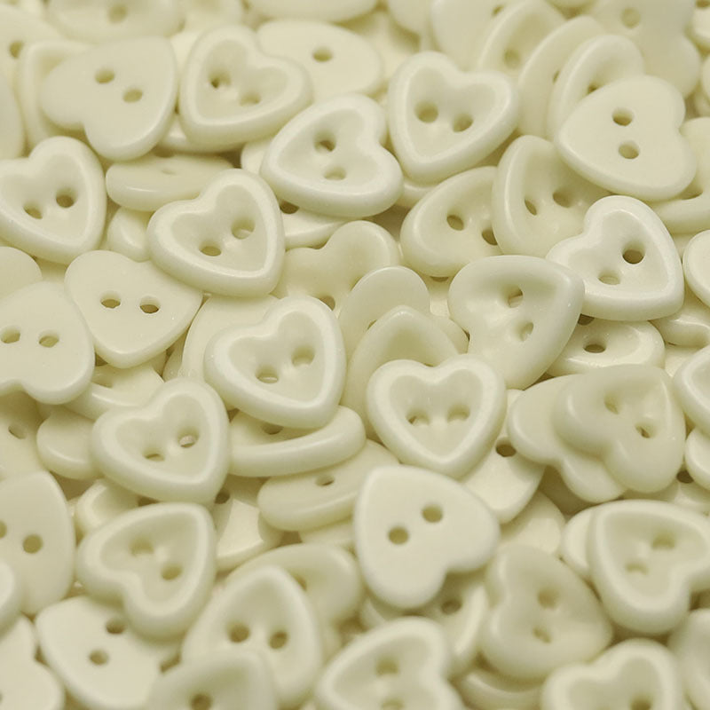 14.5mm Heart-Shaped Ceramic 2-Hole Buttons for Kids' Clothing 50 Pack