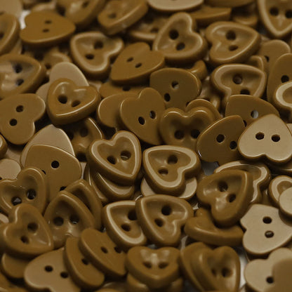 14.5mm Heart-Shaped Ceramic 2-Hole Buttons for Kids' Clothing 50 Pack