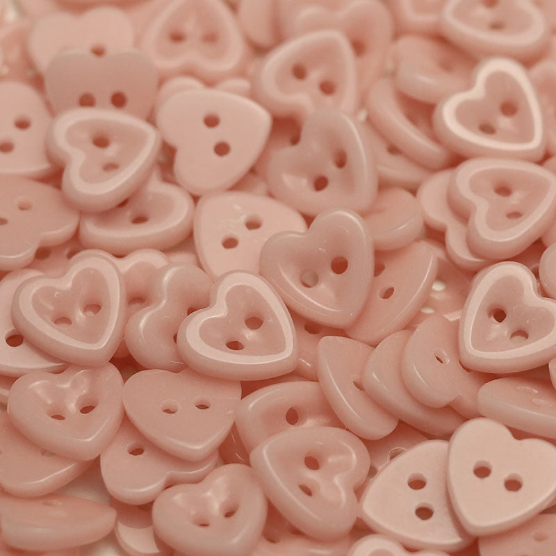 14.5mm Heart-Shaped Ceramic 2-Hole Buttons for Kids' Clothing 50 Pack