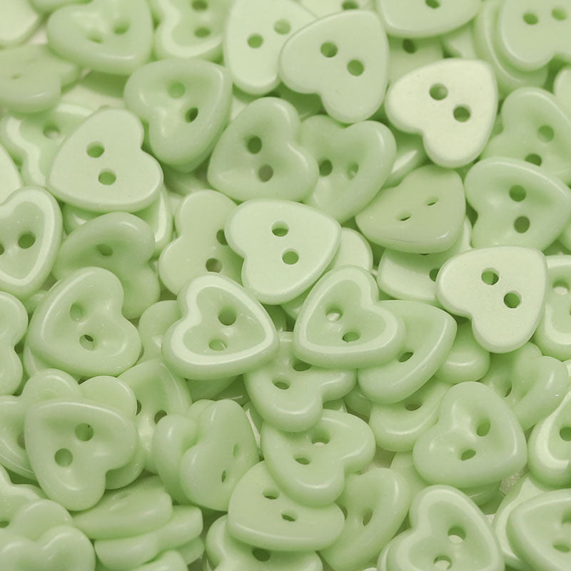 14.5mm Heart-Shaped Ceramic 2-Hole Buttons for Kids' Clothing 50 Pack