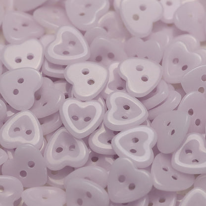 14.5mm Heart-Shaped Ceramic 2-Hole Buttons for Kids' Clothing 50 Pack