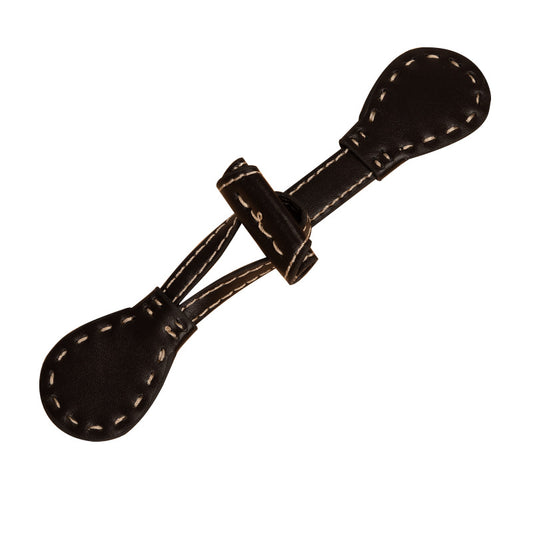 Botones de toggle de cuero negro y marrón oscuro de 16/19.8cm para coser, 4 piezas