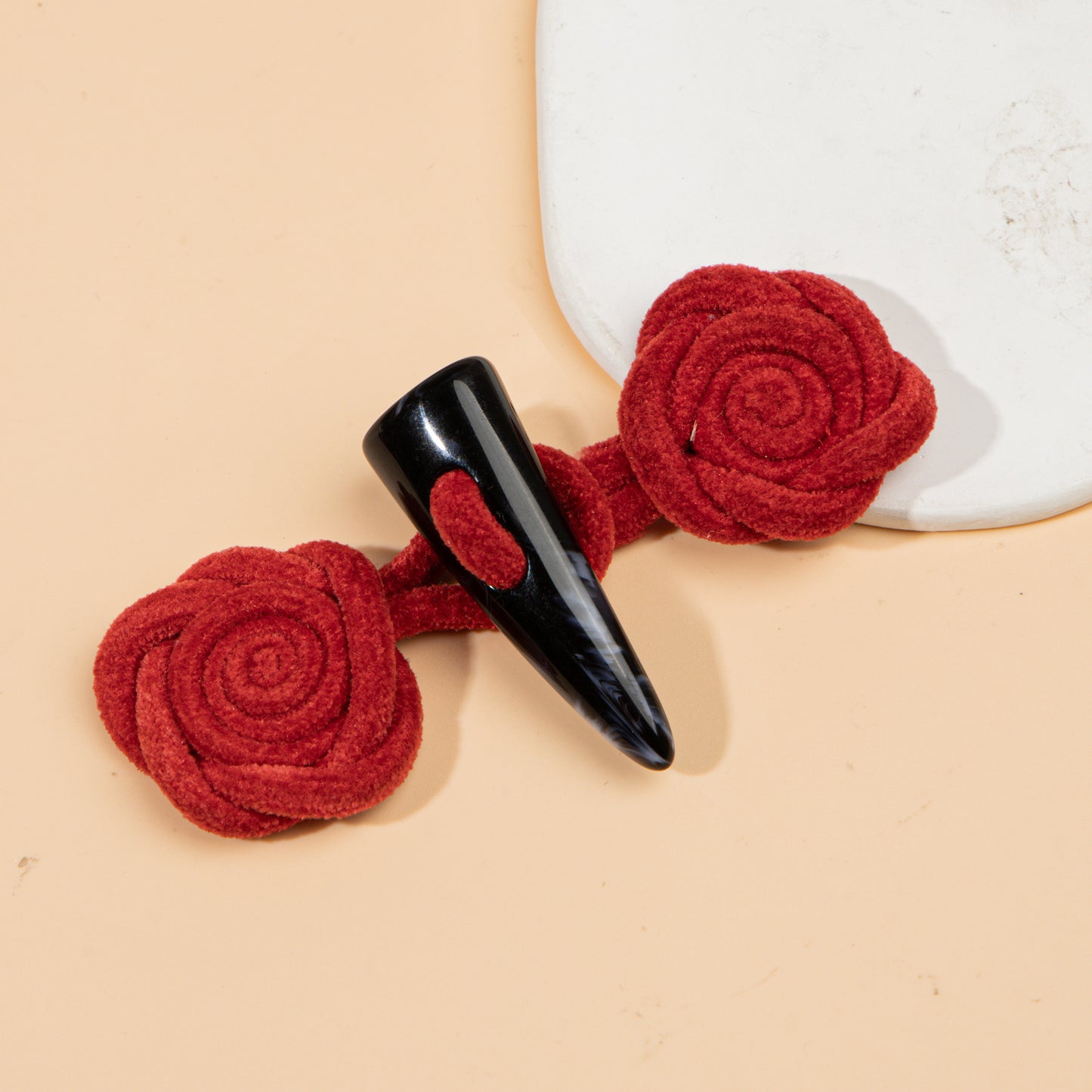 Botões de Toggle de Corduroy Rosa de 11cm para Costurar com Chifre de Resina 4pcs