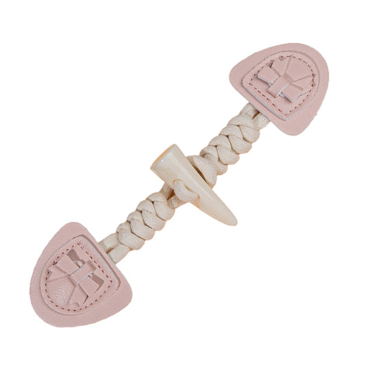 Boucles en cuir en résine de corne de buffle beige rose de 18,5 cm pour manteaux d'enfants 4 pièces