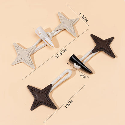 Toggles de Couro Starburst de 17,5 cm para Costurar com Botão de Chifre de Resina 6pcs