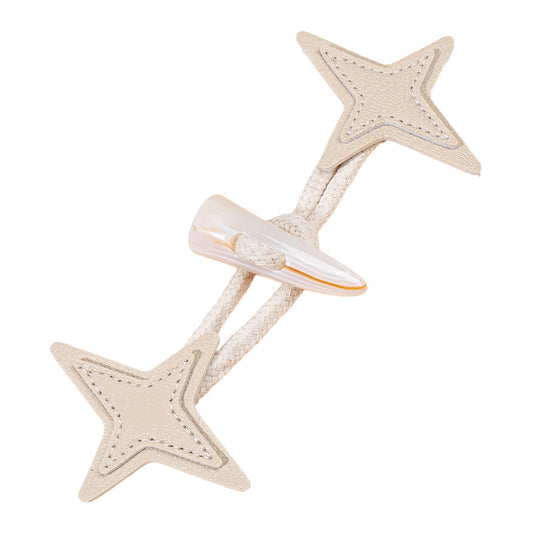 Toggle in pelle a forma di stella da 17,5 cm con bottone in resina a forma di corno 6 pezzi