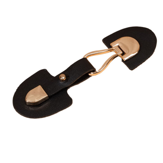 11,5 cm Toggle in pelle beige e nera da cucire con fibbia in metallo 6 pezzi