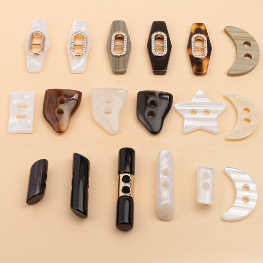 18 Kinds of Resin Toggle Buttons Combo Set