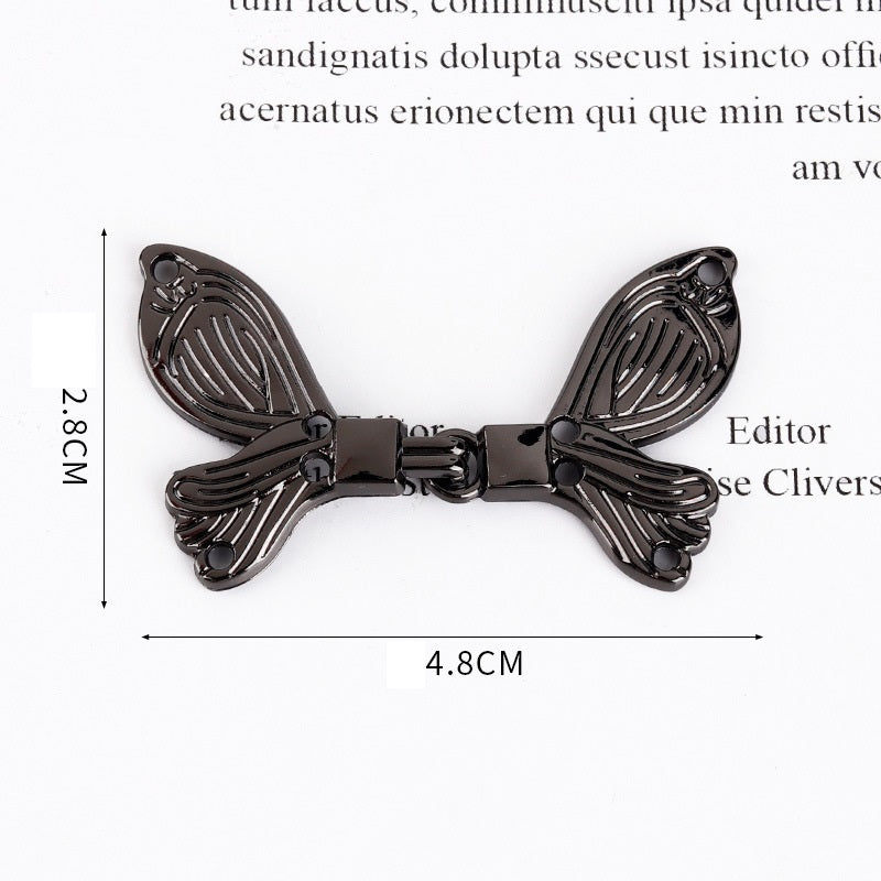 4.8cm Chinese Butterfly-Shaped Zinc Alloy Hook Decoration Buttons 20pcs