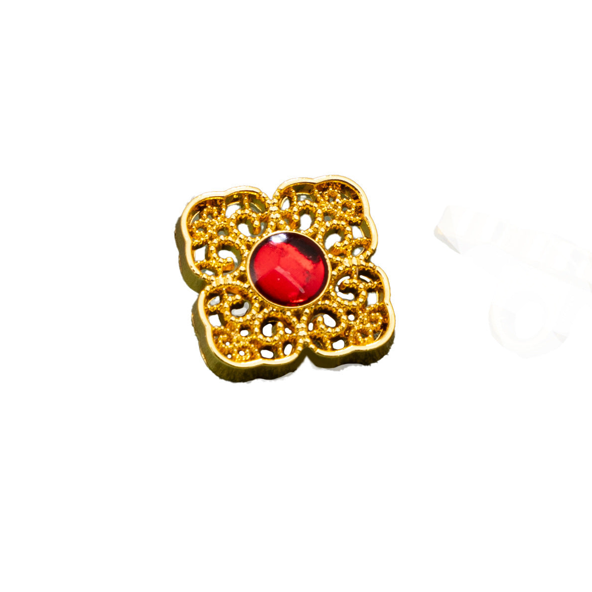 Boutons en métal laqué rouge vintage carré chinois de 1 cm, pack de 48