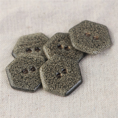 Botones de cerámica hexagonales de 17/23/28 mm con patrón de mármol negro y gris 4 piezas