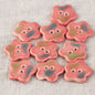 Blue and Pink Ceramic 2 Hole Sewing Buttons with Diverse Shapes 6pcs