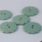 30mm Matte Light Blue Triangular and Gear Shaped 2 Hole Handmade Ceramic Buttons 5pcs