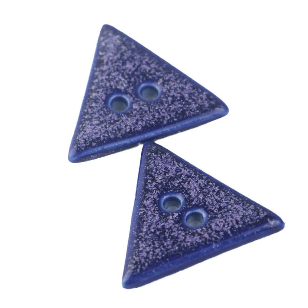 Botões Cerâmicos Azuis Redondos e Triangulares de 2 Furos 18/30mm para Decoração de Casacos 5PCS