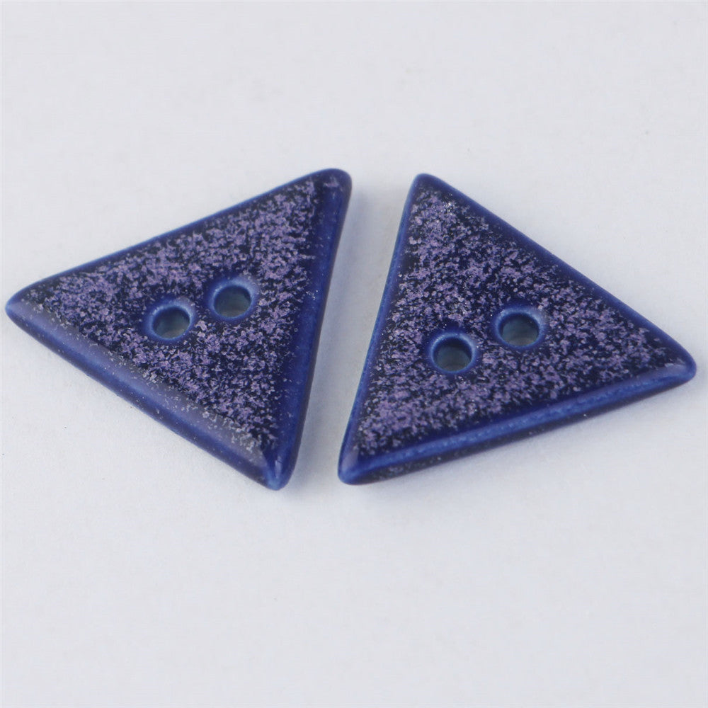 Botões Cerâmicos Azuis Redondos e Triangulares de 2 Furos 18/30mm para Decoração de Casacos 5PCS