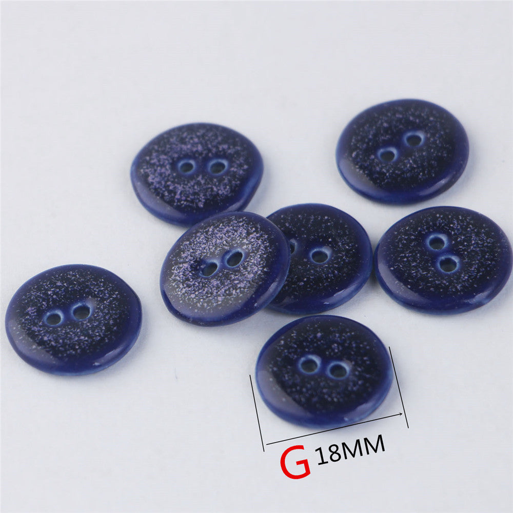 18/30mm Blauwe Ronde en Driehoekige 2-Gat Keramische Knopen voor Jasje Decoratie 5PCS