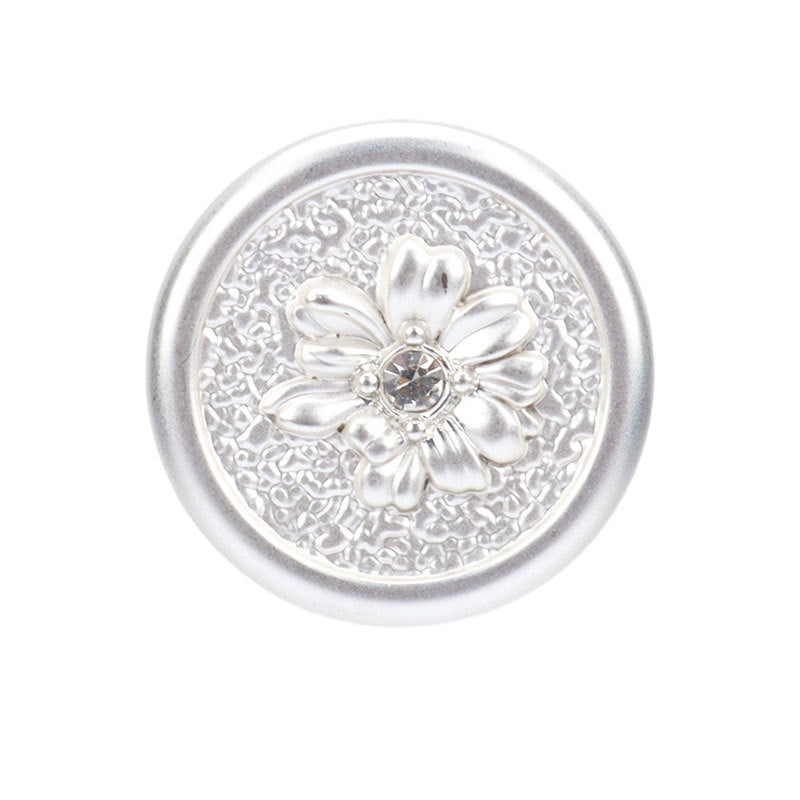 23mm Zilveren Chrysant Rhinestone Metaal Knopen voor Mode Bovenkleding 8st