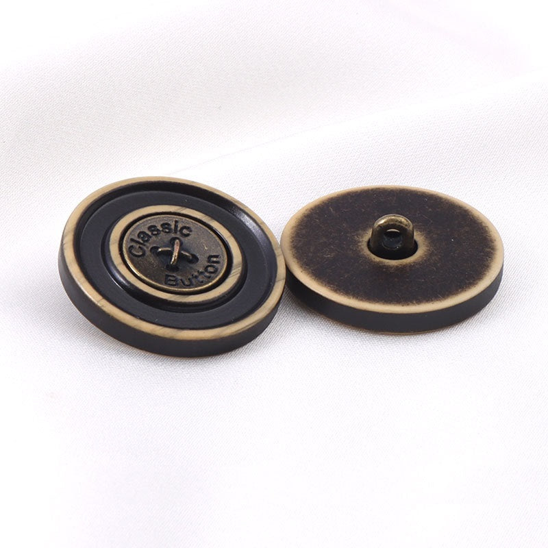 Classic Bronze Colored Resin Metal Shank Buttons for Woolen Coats 12pcs