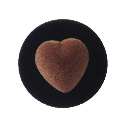 Bottoni decorativi a forma di cuore colorati e felpati da 30 mm per cappotti 5 pezzi