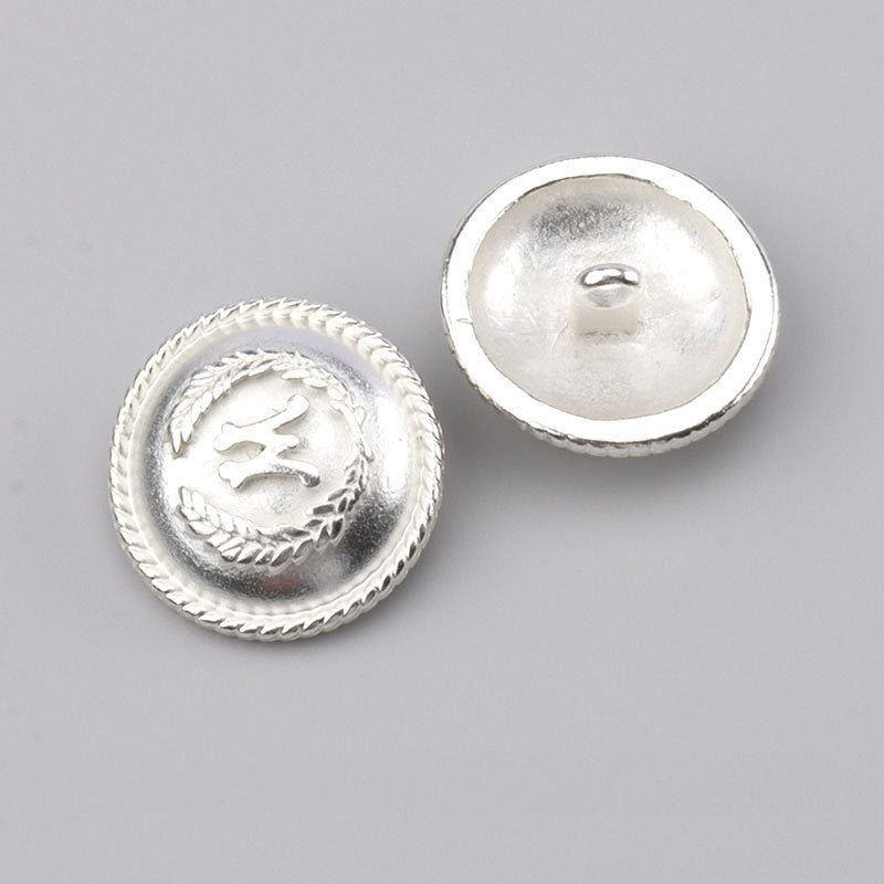 17,5/22,5 mm Korean Eco-friendly Vintage Metalliset Hopeanväriset Napit, joissa on Kankaat 3 kpl