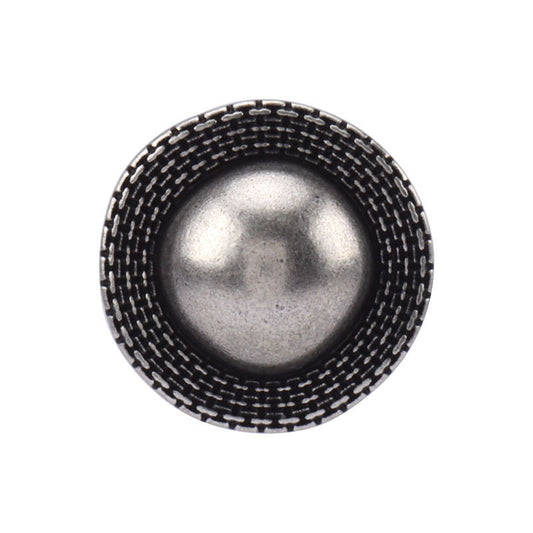 17.5/22.5mm Korean Style Metal Round Antique Silver Buttons with Shanks for Coats 3pcs