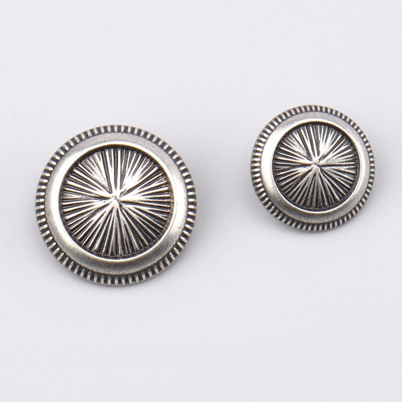 17.5/22.5mm Vintage Matte Silver Metal Shank Buttons for High-End Suit Jackets 3pcs