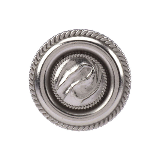 Boutons ronds en métal argent antique avec cannelures de 17,5/22,5 mm avec pattes 3 pièces