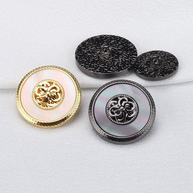 Golden Gunmetal Resin Metal Buttons for Cashmere Coats 10pcs