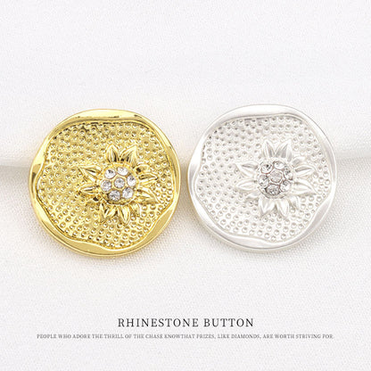 Floral Shaped Rhinestone Buttons for Women's Sweaters Vintage Suits 12pcs