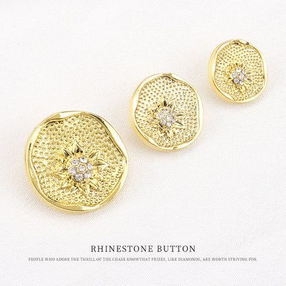 Floral Shaped Rhinestone Buttons for Women's Sweaters Vintage Suits 12pcs