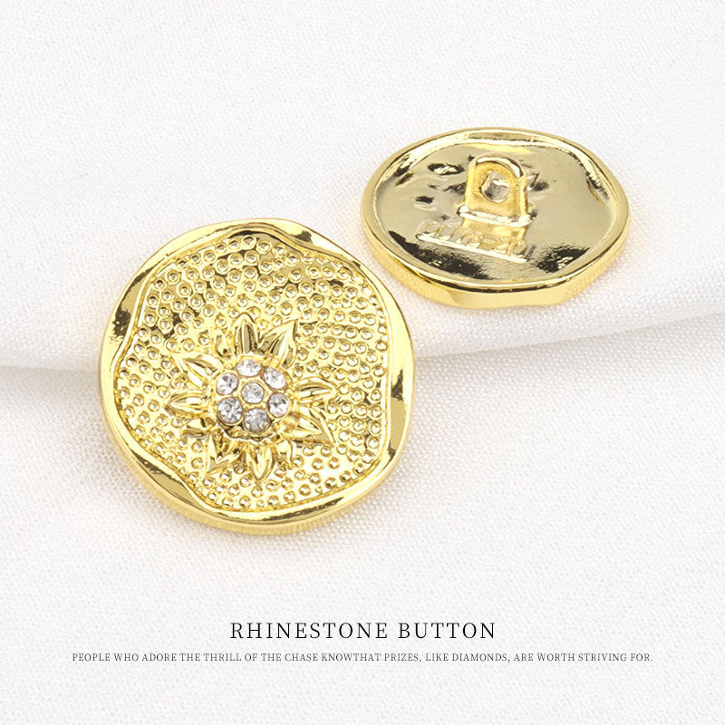 Floral Shaped Rhinestone Buttons for Women's Sweaters Vintage Suits 12pcs